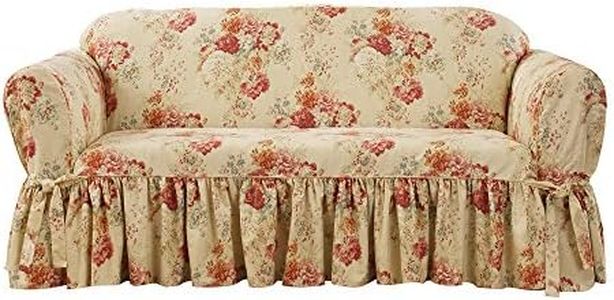 Sure FIT Waverly Ballad Bouquet 1 Piece Loveseat Slipcover in Blush
