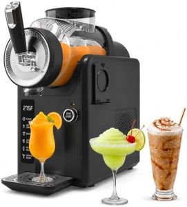 SYINTAO Slushie Machine No Ice Needed, 2-in-1 Frozen Drink & Soft Serve Ice Cream Maker, Self-Chilling Slushy Maker with 5 Presets, LED Display & Auto Clean for Home & Party (Black)