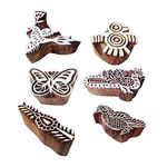 Royal Kraft Crafty Motif Finger and Bird Block Print Wood Stamps (Set of 6)