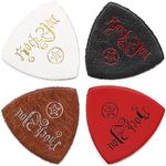 Anwenk Ukulele Picks Leather Ukulele Bass Picks Soft Genuine Leather Top Grade Multi-Color,4 Pack