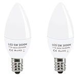 Kicphoo E14 LED Candle Light Bulbs, 5W, 40W Equivalent, Warm White 3000K, Non-dimmable, 470lm, Energy Saving Lightbulbs, Pack of 2