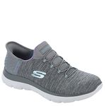 Skechers Women's Hands Free Slip Ins Summits Dazzling Haze Sneaker, Grey Mint, 8.5 Wide