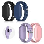 [4Pack]BIQIRE Bracelet Compatible for Samsung Galaxy SmartTag 2 (2023), Soft Silicone Wristband Smart Tag 2 Holder Kids Hidden Galaxy Smart Tag 2 Case for Toddler Child Elderly(Black+Blue+Pink+Purple)