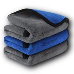 H HANUMANT ENTERPRISE 3 PCS Premium Microfiber Towels for Cars Wash Drying 800GSM Thick Plush Cleaning Cloth Auto Detailing Super Absorbent for Interior & Exterior Lint Free, Streak Free, 40X40 cm