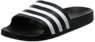 adidas womens adilette Aqua Sport Sandals Slides, Core Black/Footwear White/Core Black, 9 Women 8 Men US