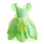 Lito Angels Tinkerbell Green Fairy Fancy Dress Up Costume Party Outfit with Butterfly Wings for Kids Girls Age 4-5 Years (Tag Number 110)