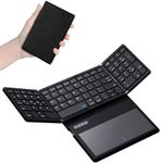 ZenRich Foldable Bluetooth Keyboard with [Large Touchpad] [Numeric Keypad] (Sync Up to 3 Devices), Travel Pocket-Sized Keyboard for iPad Windows iOS Android Mac Laptop Tablet Smartphone, Black