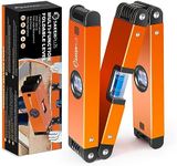 SakerPlus Multi-Function Folding Level, 24" Level Tool, Multi-Angle Measurement (45°/90°/180°), High-Precision Aluminum Profile (0.5mm/m), Perfect for Woodworking, Construction & DIY Gifts