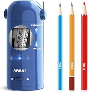 AFMAT Electric Pencil Sharpener for Colored Pencils 7-11.5mm, Fully Automatic Pencil Sharpener, Robot Pencil Sharpener, Rechargeable Hands-Free Pencil Sharpener for Large Pencils, Home, Classroom