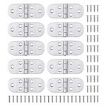 Zocipro 10Pcs Flip Hinges Round Edge, 270 Degree Stainless Steel Hinge with Screws, Marine Boat Door Hinge, Heavy Duty Strap Hinge,Drop Down Hinges for Folding Table, Cabinet, Wardrobe Doors,Yacht