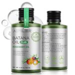 Batana Oil with Rosemary for Hair Growth: Vegan Natural Hair Oils - Nourish Hair Eyelashes Eyebrows Beard and Mustache - 100% Raw Castor Coconut Tea Tree Peppermint Ginger Jojoba and Argan Oils 3.38oz