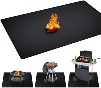 rumlick 48 x 30 inch Under Grill Mats for Outdoor Grill, Double-Sided Fireproof, Oil and Waterproof Protective Mat for Grass and Deck, Outerdoor BBQ Mat Fire Pit Mat Fireplace Mat