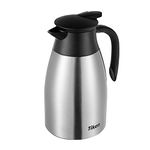 Tiken 51 Oz Thermal Coffee Carafe, Stainless Steel Insulated Vacuum Coffee Carafes for Keeping Hot, 1.5 Liter Beverage Dispenser (Silver)