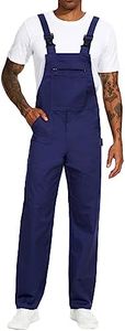 WORK IDEA Men's Bib Overalls Workwear Fashion Lightweight Jumpsuit with Pockets, Navy, XXXL