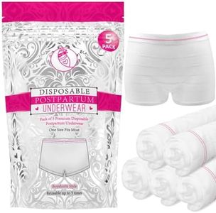 Ninja Mama Disposable Postpartum Underwear (Without Pad) Mesh Panties for Women (5 Count). Labour and Delivery Maternity Surgical and C Section Hospital Bag - One Size