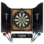 KOTO - Darts Center Full Black (63x49x8,5cm) Incl. KOTO Classic Edition Dartboard, 2 Sets of Darts (6 PCS.), KOTO Throwline, Whiteboard Marker, & Whiteboard change