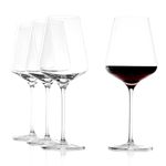 Stolzle Lausitz Bordeaux Red Wine Goblets Quatrophil 644 ml, on par with mouth blown, premium quality, dishwasher proof,Transparent