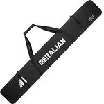 MERALIAN Padded Ski Bag,Waterproof Full Padded Single Ski Travel Bag with Adjustable Shoulder Strap. (170cm, Blk)