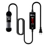 AquaMiracle Upgraded 50W Small Aquarium Heater Fish Tank Heater Turtle Heater Super Mini Aquarium Heater, Dry-Run/Overheating Protection and Memory Function, Dual LED Display, for 5-10 Gal Tanks