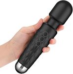 nf NETRA FASHION Personal Body Massager for Women, Men, Rechargeable Wireless Vibration Machine for Female with 20 Vibration Modes, 8 Speeds, Flexible Head for Targeted Compression (BLACK)