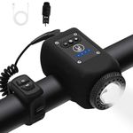 LumiHorn Bike Horn, Bicycle Horn with Large Range Floodlight, Cozy Loft, IPX5 Waterproof Rechargeable Bike Electronic Horn with USB (Black)