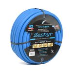 Zephyr Next-gen Garden Hose (1/2" x 50ft, Ultra-Light Flexible Rubber, Brass Fittings)