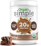 Orgain Organic Simple Vegan Protein Powder, Chocolate - 20g Plant Based Protein, Made with less Ingredients, No Artificial Sweeteners, Gluten Free, No Dairy or Lactose, 1.25 lb (Packaging May Vary)
