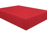 NTBAY 100% Brushed Microfiber Single Fitted Sheet, 1800 Super Soft and Cozy, Wrinkle, Fade, Stain Resistant 12" / 30cm Deep Pocket Fitted Bed Sheet, Red