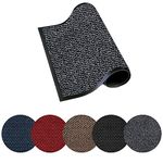 Trendsco - Dirt Trapper Door Mat Indoor & Outdoor - Non Slip Rubber Backing Carpet and Floor Mat for Home, Kitchen & Office - Super Absorbent Washable Rug Mat for Front & Back Door (Grey || 60 x 90)