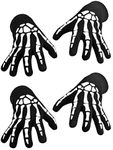 CROSSFINGERS Skeleton Gloves for Halloween, Touchscreen Knit Gloves Full Fingers for Adults and Big Kids Women and Men Black 2 Pairs