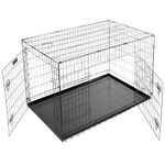 Bunty Dog Cage Crate - Small Puppy Crate to Large Dog Crate, Training Cage & Travel Dog Crate, Foldable, Two Door Design with Anti-Chew Removable Tray - XXL Dog Crate 48”