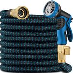 150 ft Expandable Garden Hose with 10 Spray Nozzle - Heavy Duty Superior Strength 3750D - 4 -Layer Latex Core - Expanding Water Hoses - Extra Strong Brass Connectors/Storage Bag