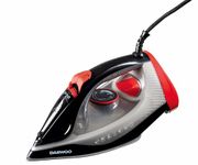 Daewoo Glide Iron, The Ultra Glide, 2600W Steam Iron With Ceramic Soleplate, High Burst Steam And Precision Tip With An Adjustable Temperature Dial And Self Clean Function, Red And Black