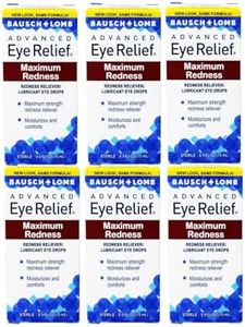 Bausch & Lomb Advanced Eye Relief Maximum Redness Reliver, 0.5 Fl Oz (Pack of 6)