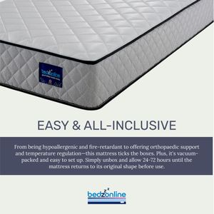 BEDZONLINE Double Hybrid Mattress – Medium Firm, 4ft6 Bed