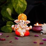 TIED RIBBONS Ganesh Idol | Ganesh Statue Sculpture for Car Dashboard, Home, Temple Décor | Indian God | 2.3 Inch, Resin | Diwali Decorations for Home | Ganesh Decorations for Home