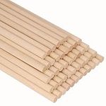Belle Vous 50 Pack Natural Round Wood Dowel Rods - 30cm / 12 Inches - Extra Long Unfinished 10mm Wooden Craft Sticks - Dowels for Woodcraft, Art Projects, Decorations & DIY Crafts