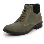 FAUSTO FST KI-667 OLIVE-41 Men's Olive Suede Leather Chukka High Ankle Boot (7 UK)