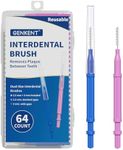GENKENT Interdental Brushes for Braces 64 Pieces, Interdental Brushes Between Teeth for Braces Flossers (2 Sizes)