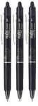 Pilot FriXion Clicker retractable erasable fine ball pen – 0.7 mm tip, 0.35 mm stroke width, pack of 3 black