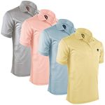Albert Morris Mens Striped Short Sleeve Polo Shirts 4 Pack, Pastel Collection (4 Pack), X-Large