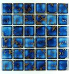Premium Quality 2" x 2" Calacatta Blue Square Pattern Porcelain Mosaic Tile for Kitchen Backsplash, Pool Tile, Bathroom Wall, Accent Wall(1 Sqft.)