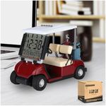 10L0L LCD Display Mini Golf Cart Alarm Clock for Golf Fans Great Gift for Golfers Superior Race Souvenir Novelty Golf Gifts(red)