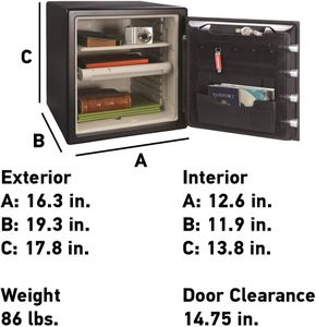 SentrySafe Fireproof Waterproof Safe, 34.8L Security Chest