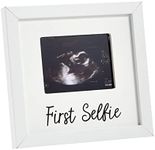 Juvale Baby Sonogram Picture Frame for 4 x 3 Ultrasound Photo, First Selfie (7 x 6.5 In, White)