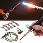 Jewelry Micro Mini Gas Little Torch with 5 Tips Welding Soldering Torches kit Oxygen & Acetylene Torch Kit Metal Cutting Torch Kit Portable Cutting Torch Set Welder Tools