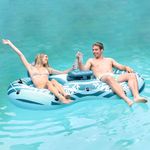 Sunrio 2024 New River Floats for Adults Heavy Duty Pool Floats, Premium River Tube with Mesh Bottom, Lake Floats for Adults, Pool Floats River Tube for Occupations & Recreation, Pool Lounger(Green)