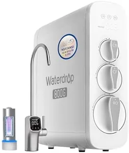 Waterdrop G3P800 Reverse Osmosis System, 800 GPD Fast Flow, NSF/ANSI 42 & 58 & 372 Certified, 3:1 Pure to Drain, Tankless Under Sink RO Water Filter System, LED Purifier, Smart Faucet