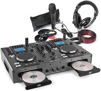 Vonyx PD CDJ450 Beginner DJ Set with DJ CD Mixer, Dual CD Deck, Bluetooth Media Player, USB, Microphone & Headphone – Complete Starter Kit for Aspiring DJs