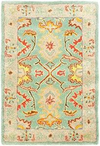 SAFAVIEH Heritage Collection 10' x 10' Round Light Blue/Ivory HG734A Handmade Traditional Oriental Premium Wool Area Rug